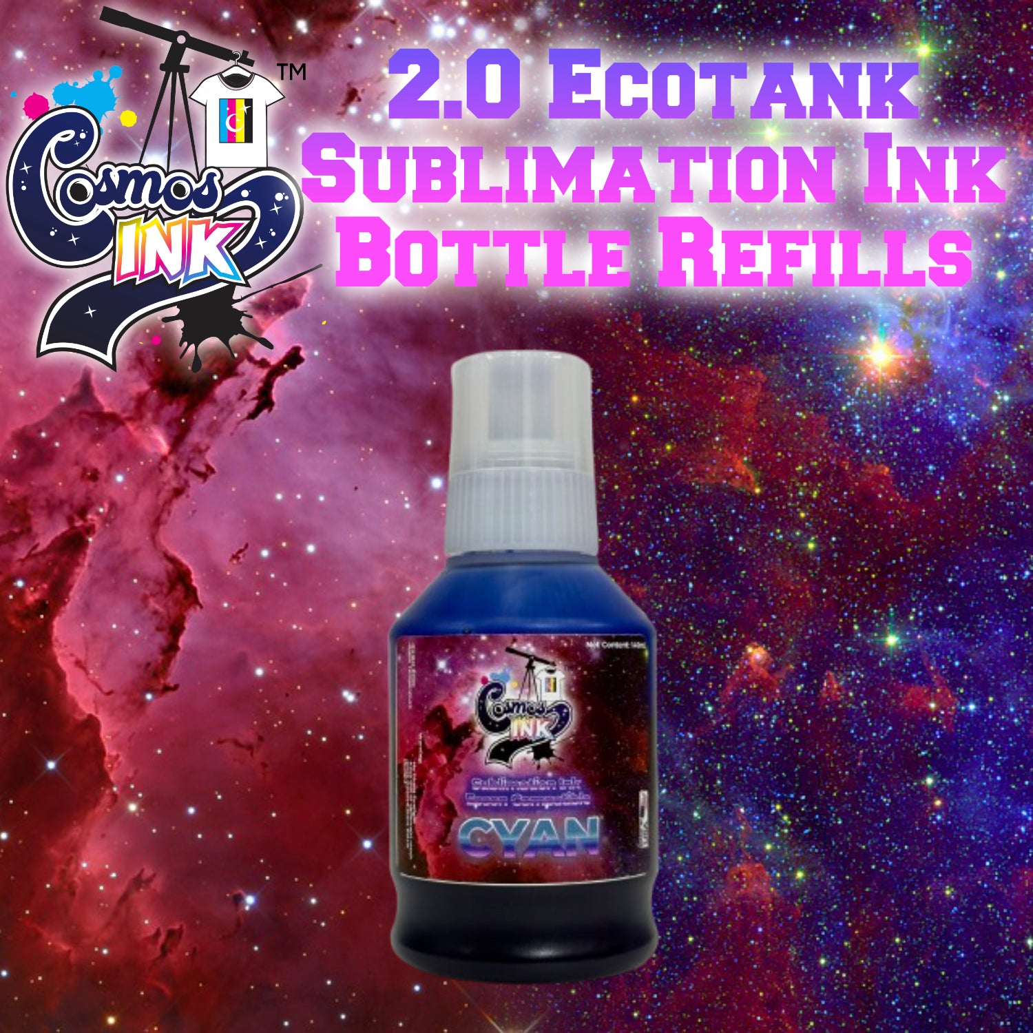 Sublimation Ink for Epson Printer, EcoTank, and Sawgrass | Cosmos Ink®
