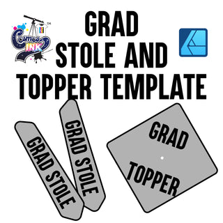 Grad Stole and Cap Sublimation Template (Digital Download) | Cosmos Ink®