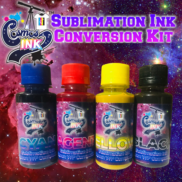 Sublimation Ink Conversion Kit for Epson WF-7710, 7720, 7610, 7620, 7110, 7210, 3640, 3620 (All Four Colors) | Cosmos Ink®